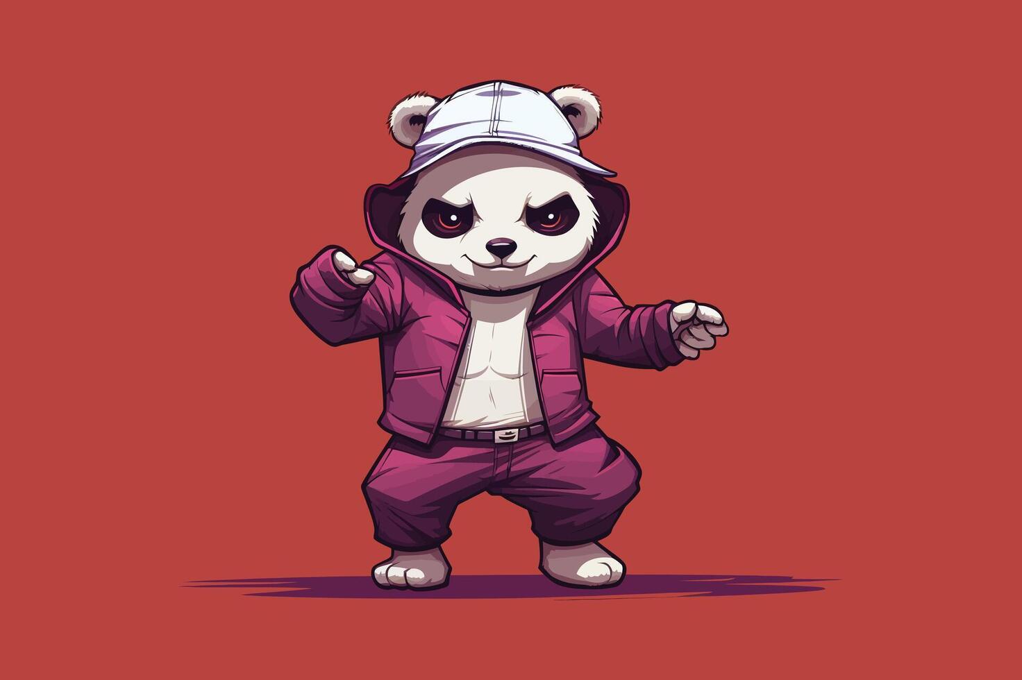 Cute Dabbing Panda Icon - Cartoon Illustration of Playful Bear Character for Fun and Trendy Designs vector