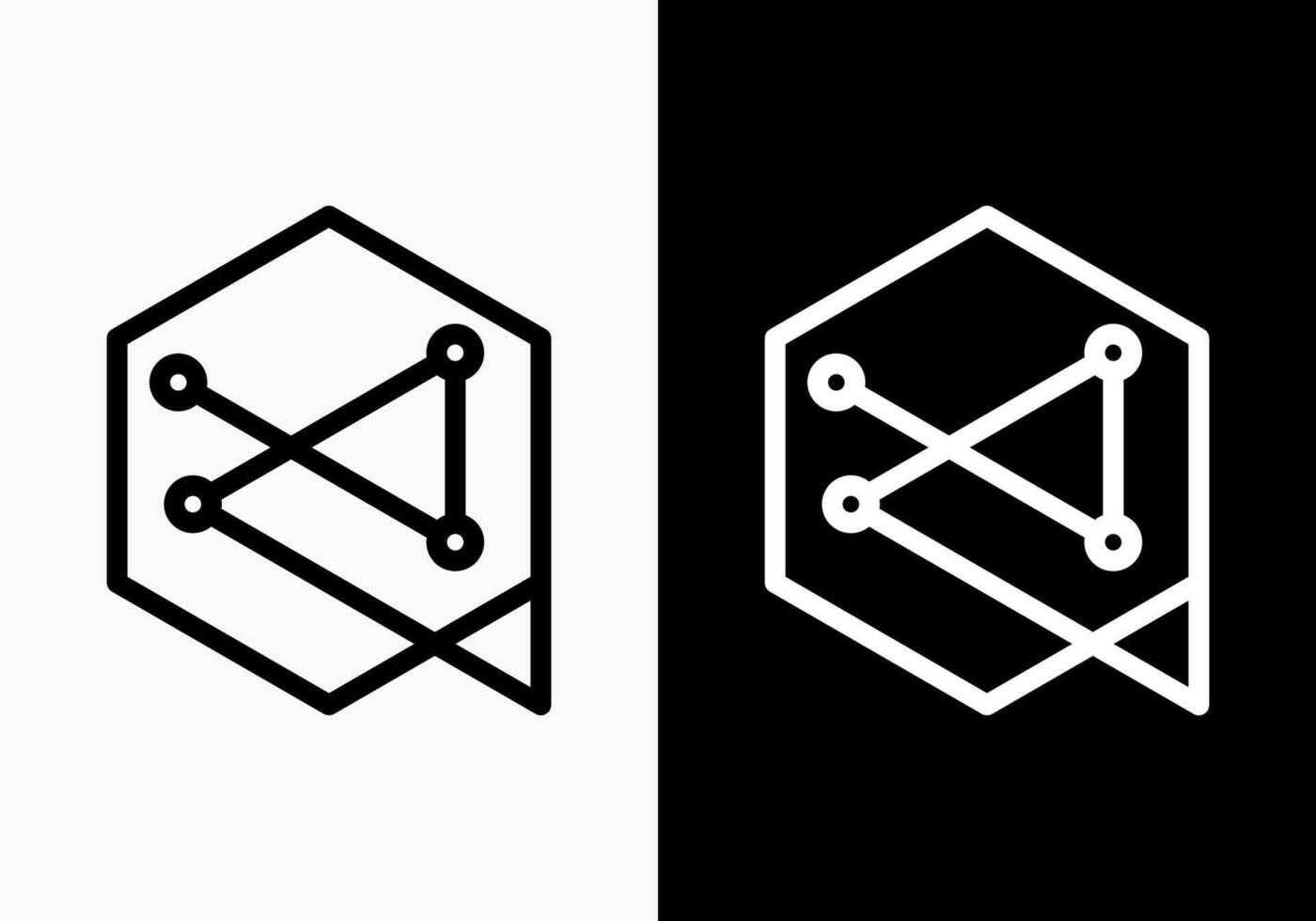 Hexagon or cube logo box and hexagonal logo creative simple logo technology. By using modern illustration editing. vector