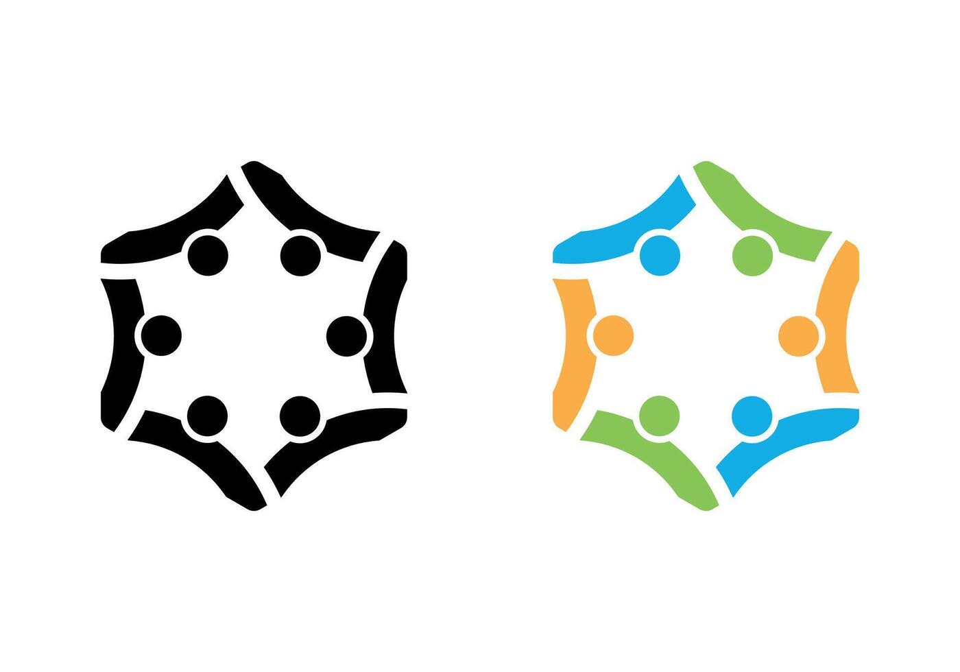 Icon graphic group connection logo.Eight people in the circle.logo team work Pro Illustration vector