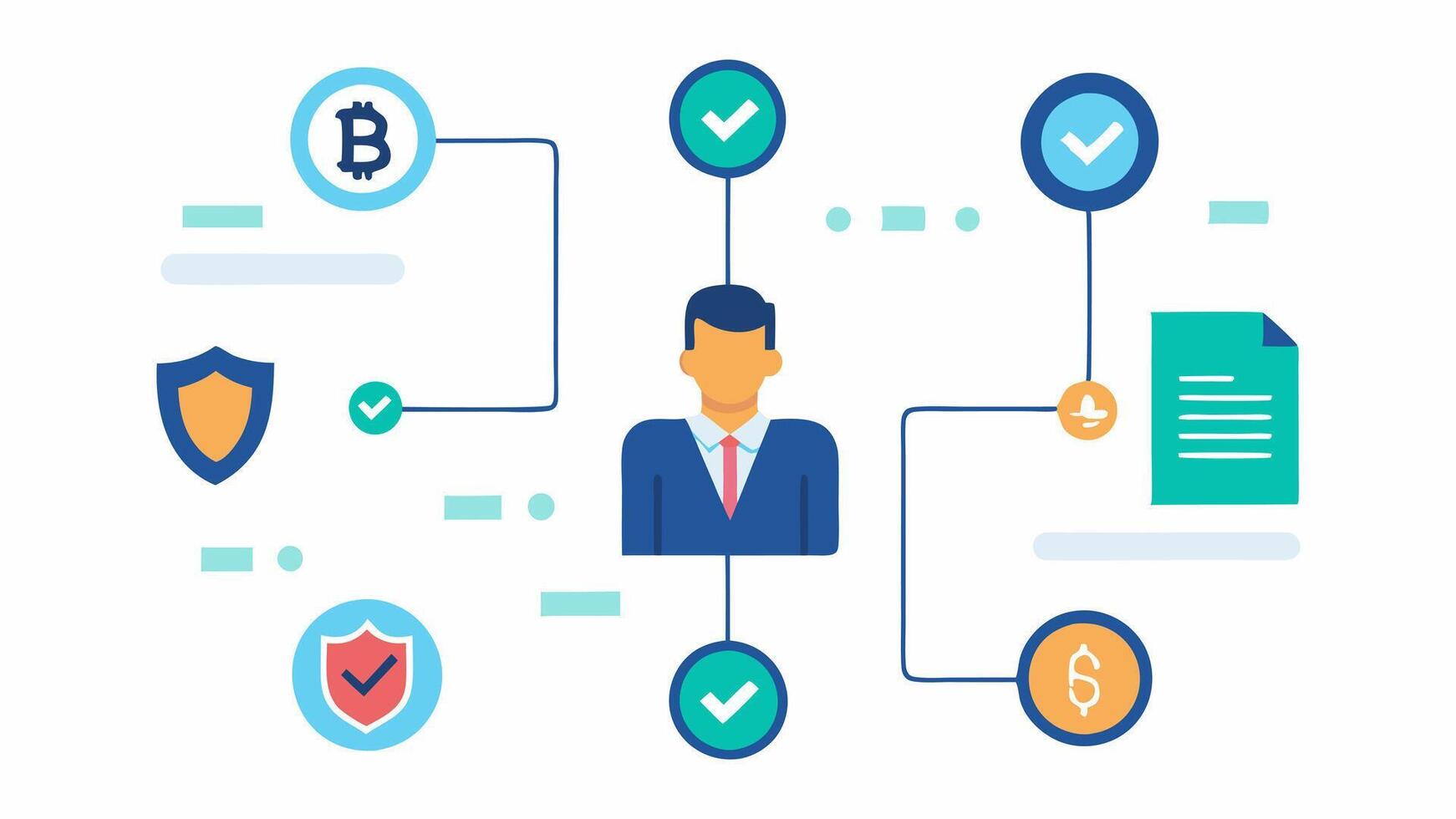 Workflow Diagram A Compliance Officer creating a workflow diagram that outlines the steps cryptocurrency companies must follow to ensure compliance with regulations.. vector