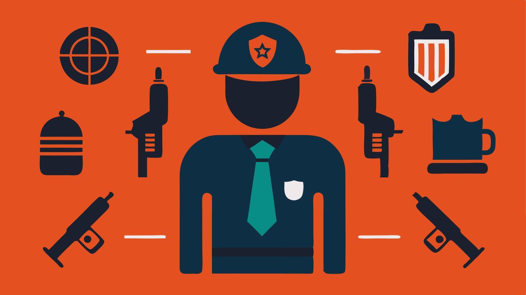 These descriptions focus on various aspects of police tactical training while avoiding specific names or references to actual entities.. vector