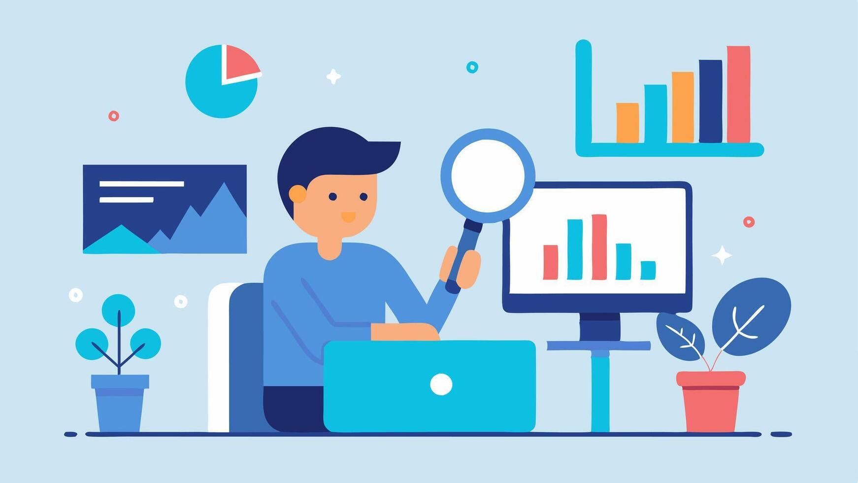 Social Media Strategy A person skillfully juggling social media icons like chat bubbles and thumbs up above their head representing the diverse platforms used for creative. vector