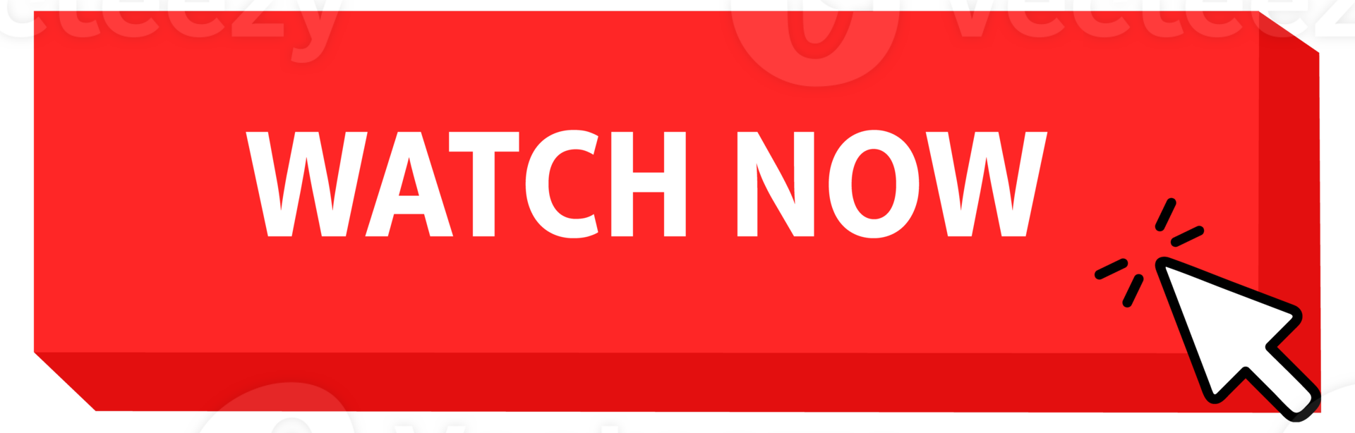 Watch now Button with pointer clicking. Web button. Finger Pressing. Click to Watch now Concept. illustration png