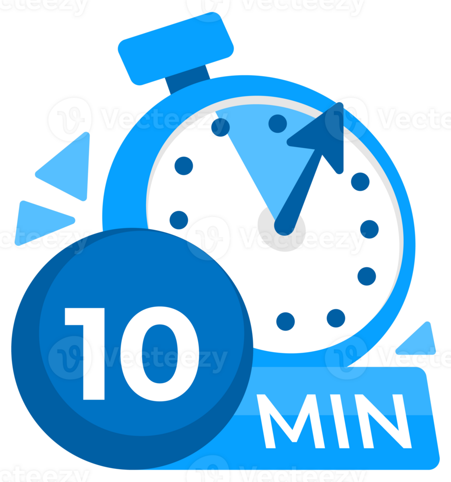 10 minutes timer. Stopwatch icon 10 min. Clock and watch limited cooking time. illustration. png