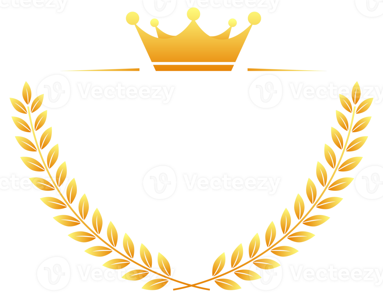 Gold Award laurel frame wreath. Winner award set. stock illustration png