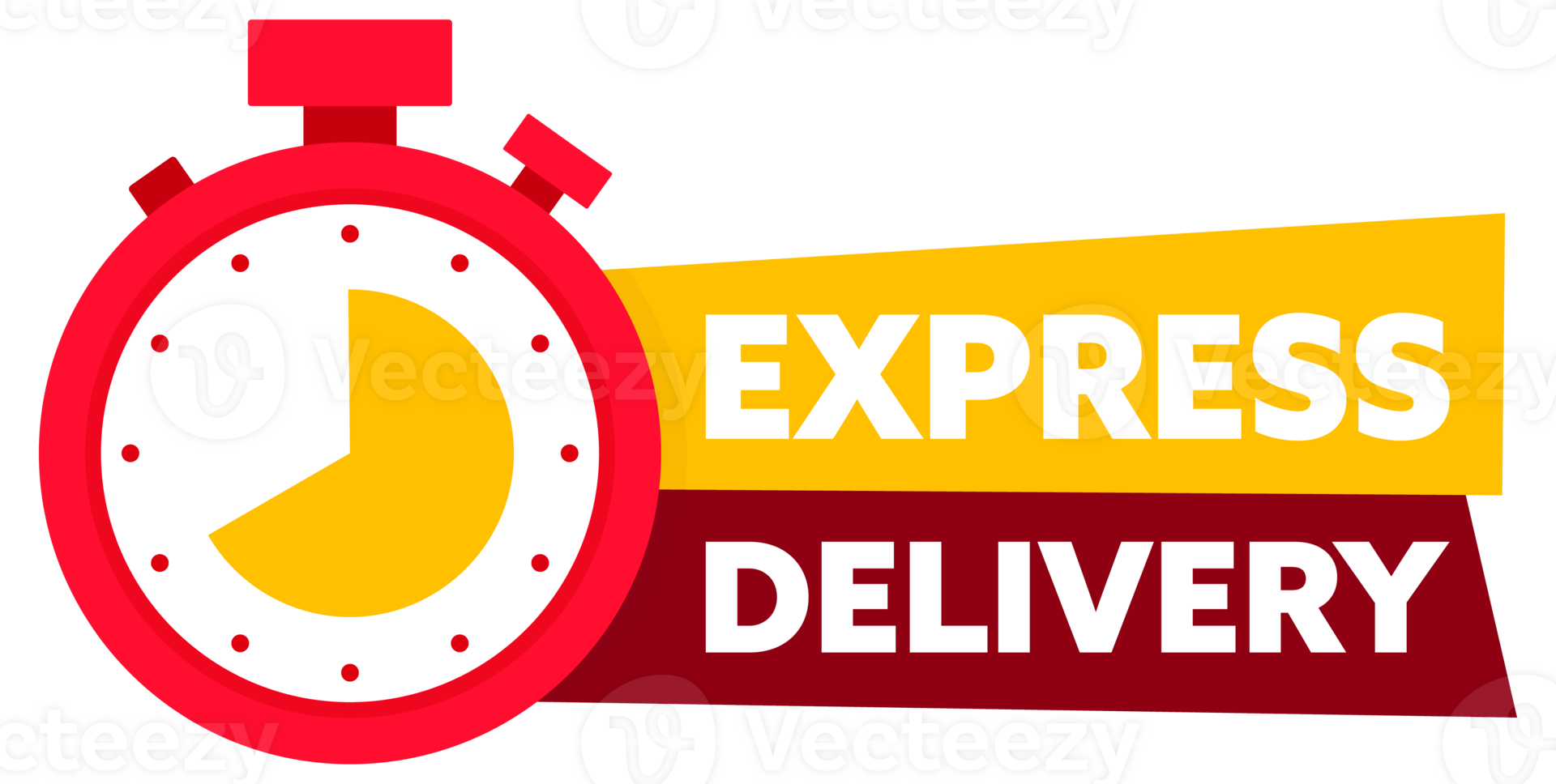 Express delivery label sign for banner promotion. Stop watch icon for service. Timer and express delivery inscription. stock illustration png