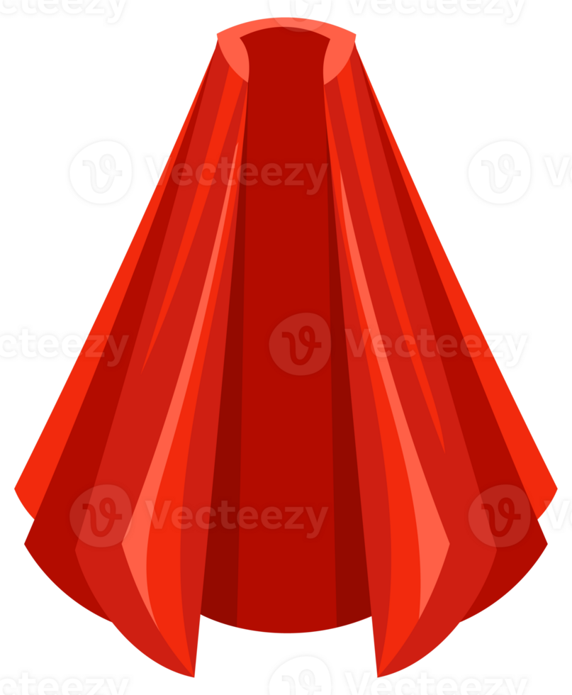 Six illustrations of a red superhero cloak, moving in the wind and suitable for comic books or fantasy png