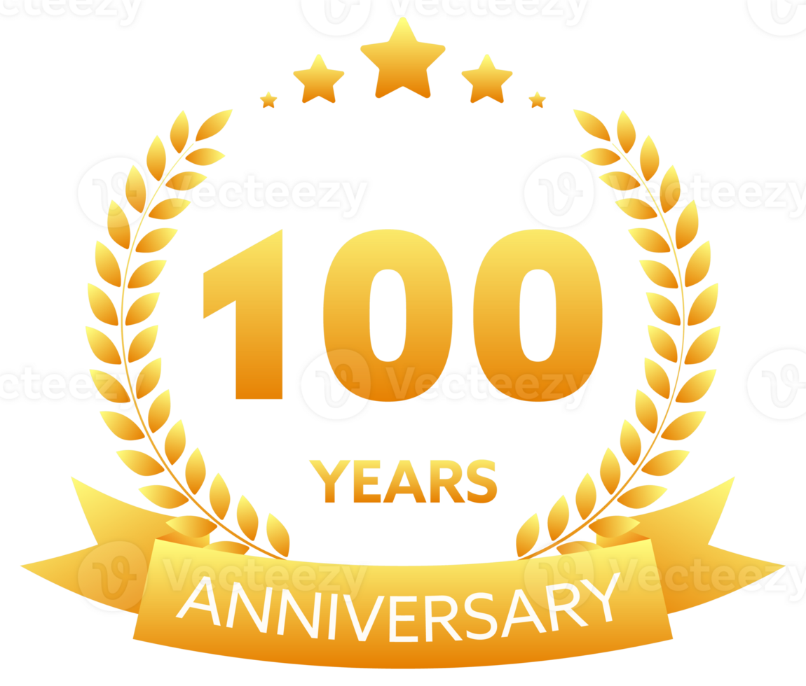 Anniversary icon set with laurel wreath. 10, 20, 30, 40 ,50, 60, 70, 80, 90, 100 years jubilee. Celebration anniversary event. stock illustration png