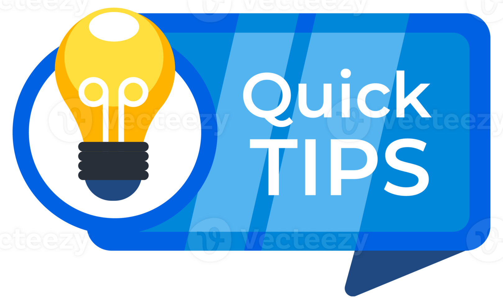 Banners with a light bulb icon for Quick Tips , conveying helpful advice in a friendly, accessible manner png