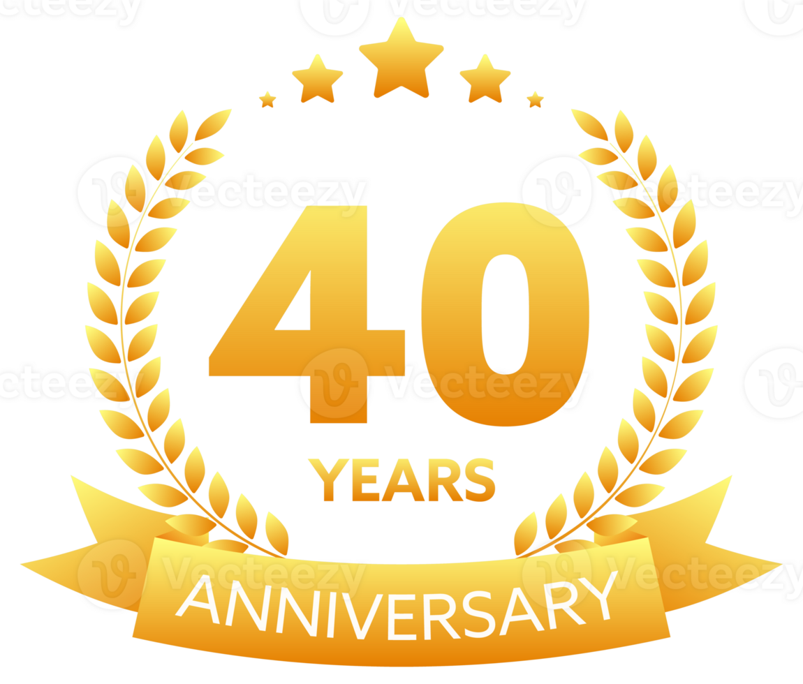 Anniversary icon set with laurel wreath. 10, 20, 30, 40 ,50, 60, 70, 80, 90, 100 years jubilee. Celebration anniversary event. stock illustration png