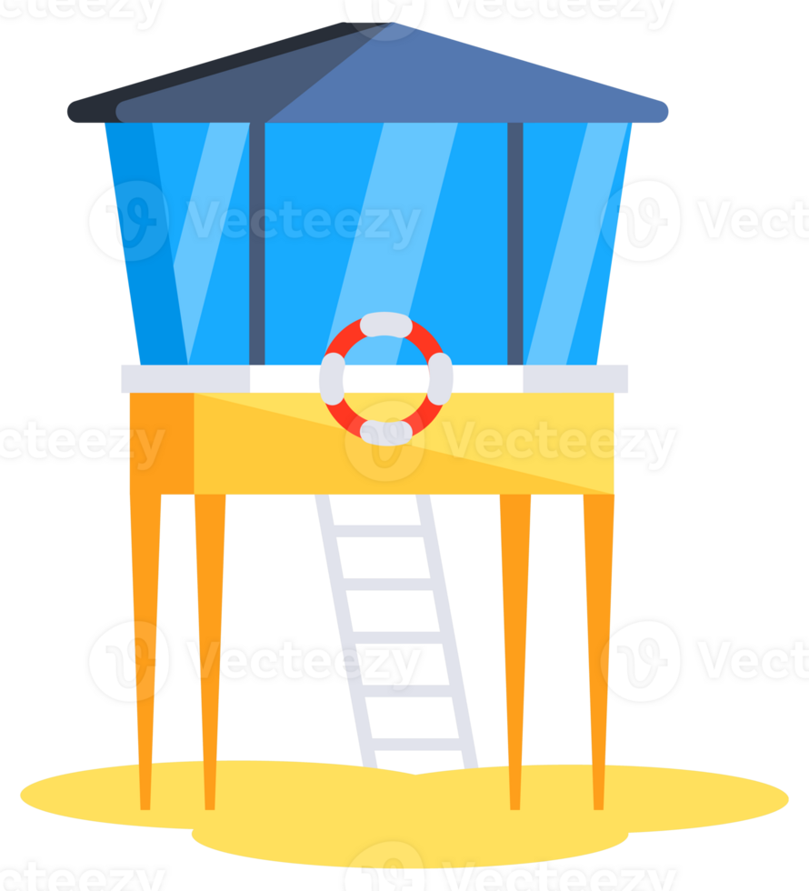Lifeguard tower set. lifequarder construction. Station beach building. png
