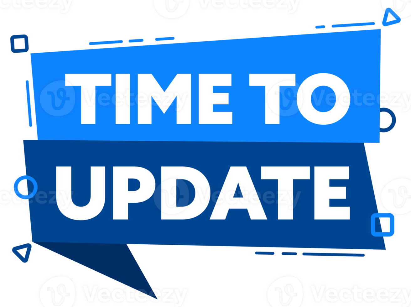 Speech bubble with the word Time to Update blue label. stock illustration png