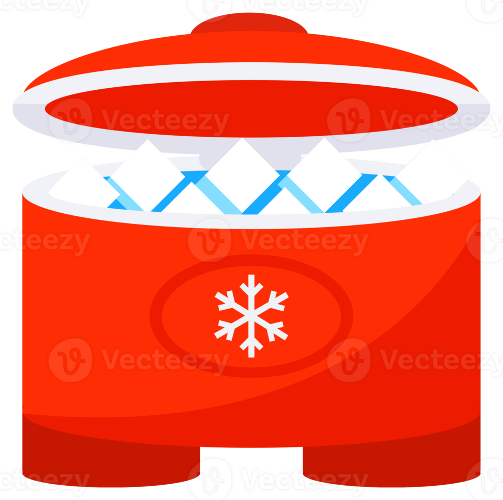 Handheld ice cooler boxes. Summer ice bag. Portable fridge. Containers Refrigerators png