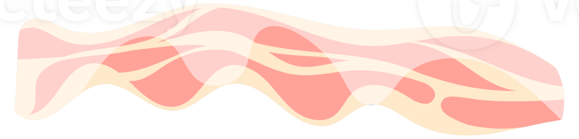 Bacon icons set. Raw or Smoked Bacon strips. Thin Fatty Slices of Pork Rashers. png