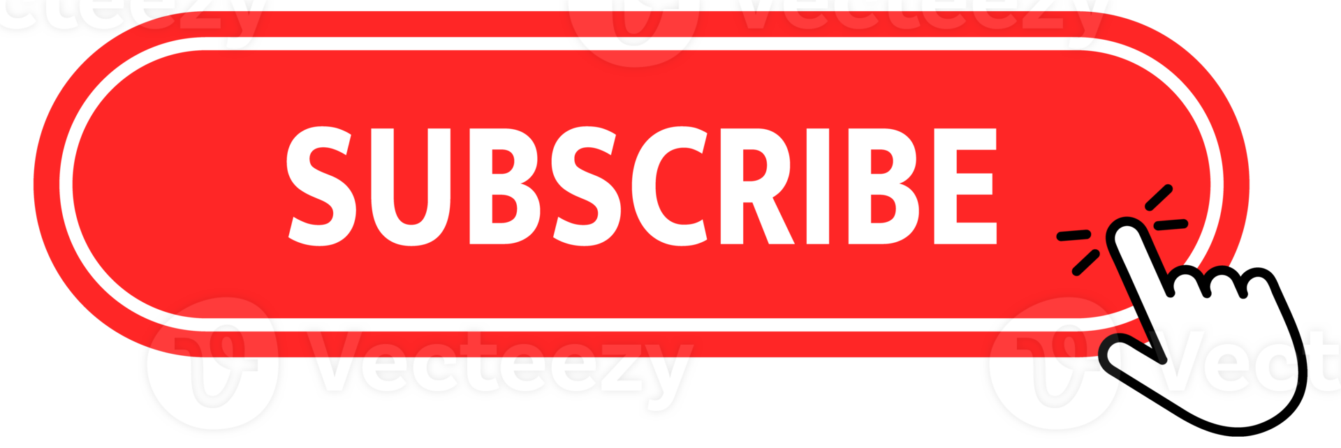 Subscribe Button with pointer clicking. Web button. Finger Pressing. Click to Subscribe Concept. illustration png