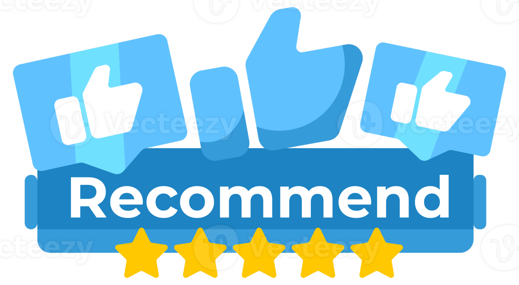 Five-star rating concept illustration with thumbs-up icons - a vibrant graphic for customer feedback, satisfaction surveys, and quality service evaluations png