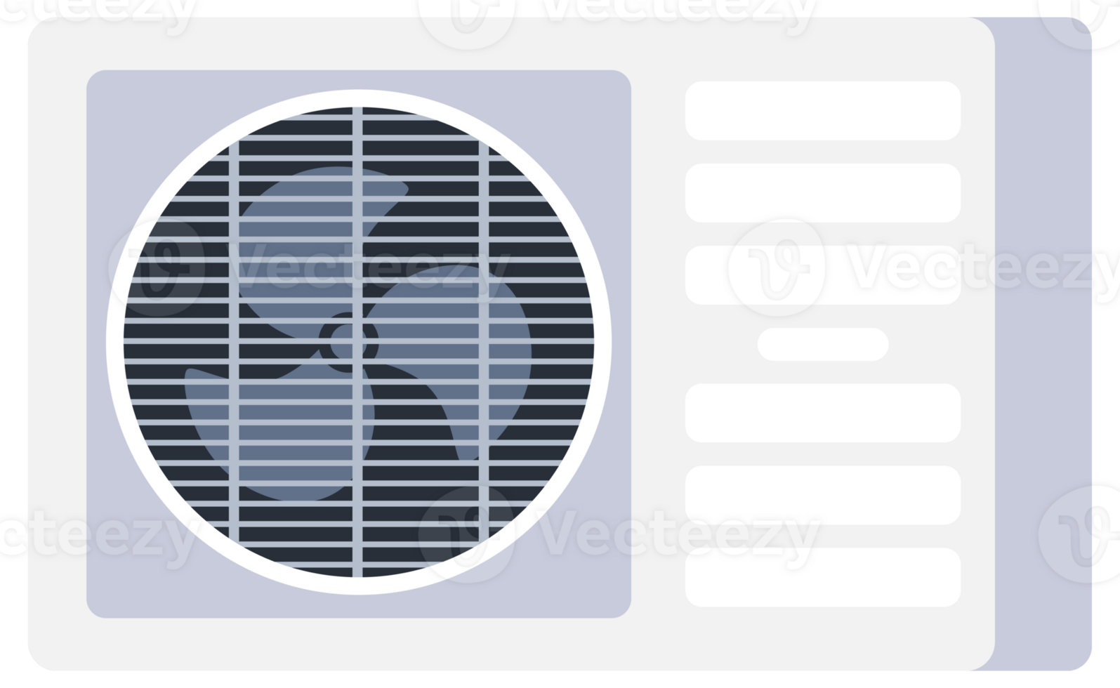 Air conditioner System. Faster Cooling. Device for monitoring the room temperature. illustration png