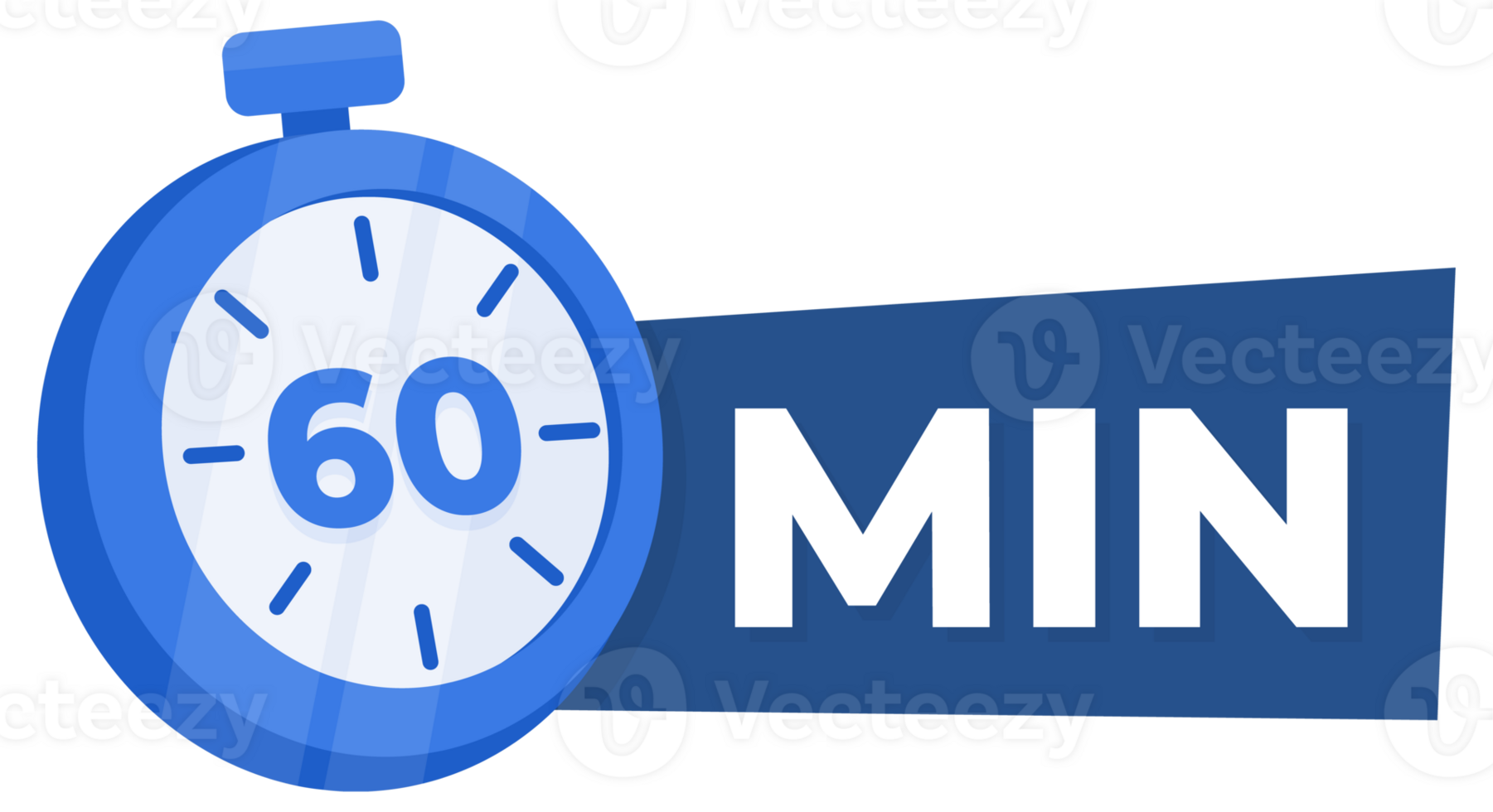 60 Minute Countdown Timer Icon Blue Stopwatch for Time Management and Productivity Concept png