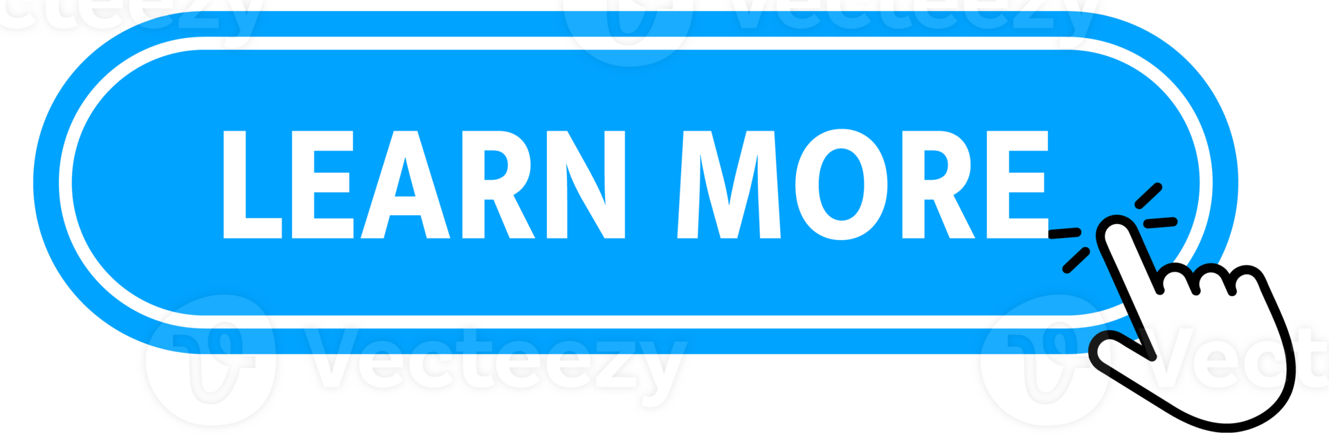 Learn more Button with pointer clicking. Web button. Finger Pressing. Click to Learn more Concept. illustration png