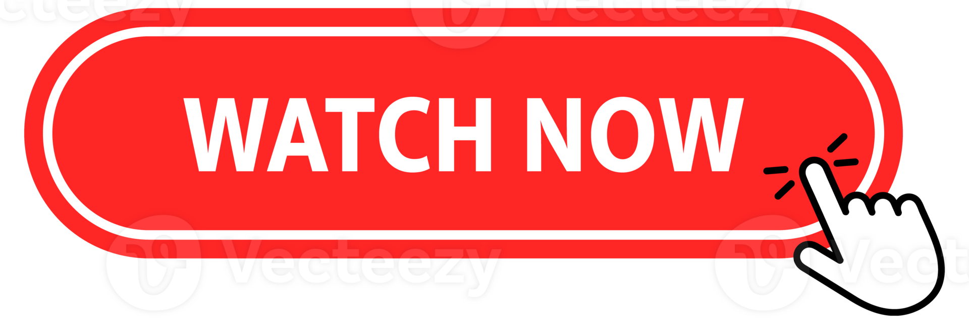 Watch now Button with pointer clicking. Web button. Finger Pressing. Click to Watch now Concept. illustration png