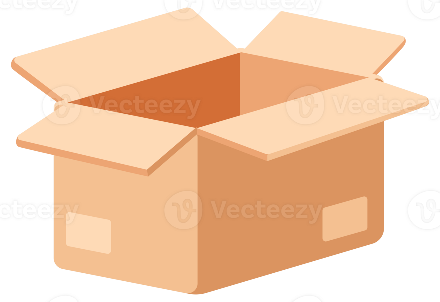 Delivery, Shipping packaging open and closed box. Mail containers in various shapes. illustration png