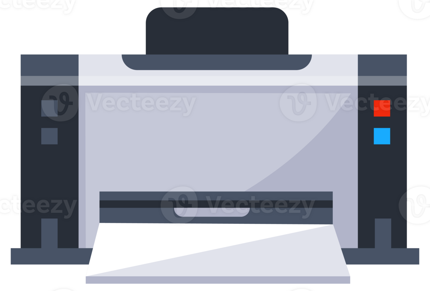 Four different printers are standing on a white background, representing home and office electronic equipment png