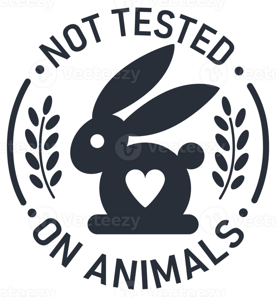 Cruelty free and vegan. Not tested on Animals sign. illustration png