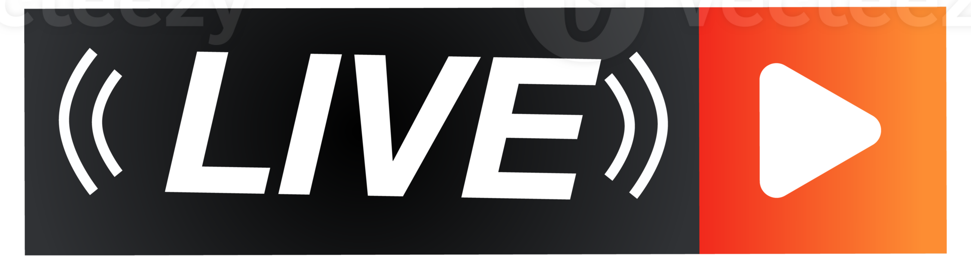 Collection of modern live stream icons and badges in different styles and shapes. png