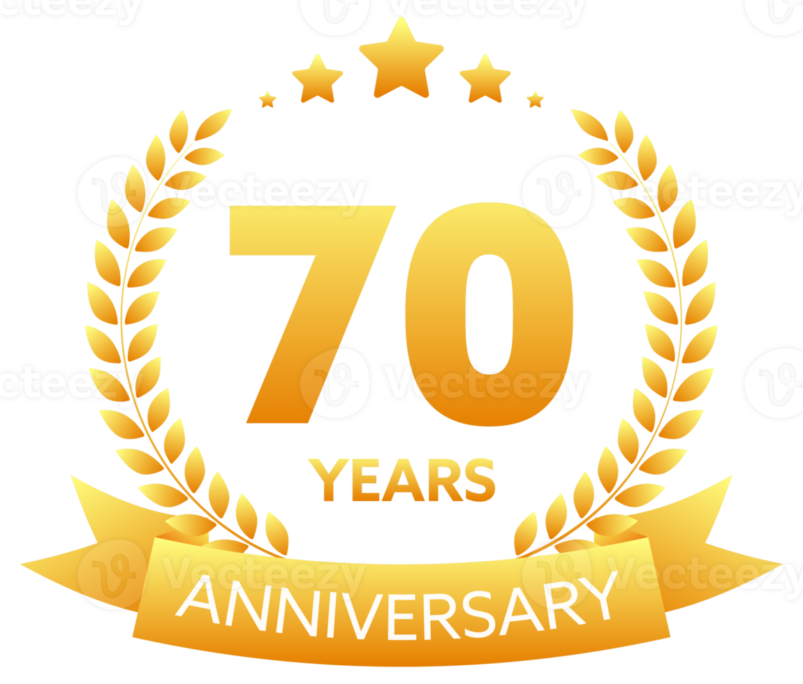 Anniversary icon set with laurel wreath. 10, 20, 30, 40 ,50, 60, 70, 80, 90, 100 years jubilee. Celebration anniversary event. stock illustration png
