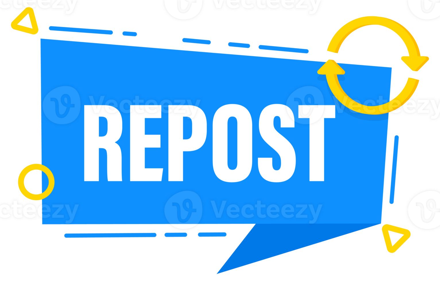 Repost banner with yellow circular arrows showing repetition png