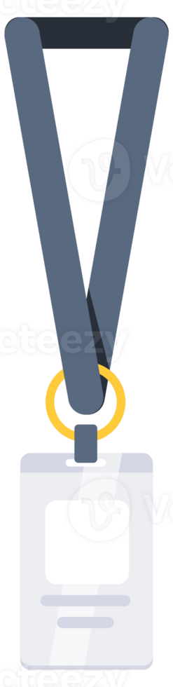 Identification blank, plastic id cards, clasp and lanyard. Professional Employee ID. png