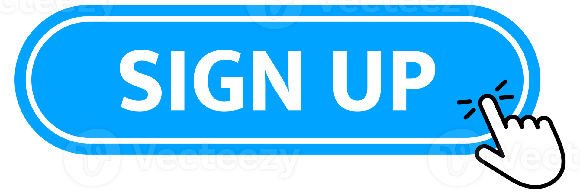 Sign UP Button with pointer clicking. Web button. Finger Pressing. Click to Sign UP Concept. illustration png