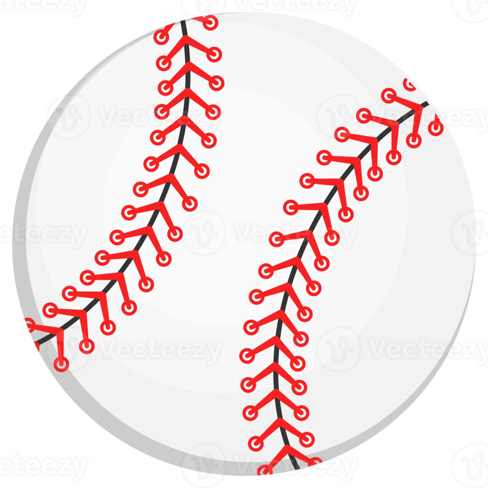 Red Baseball Stitches. Softball laces set. illustration png
