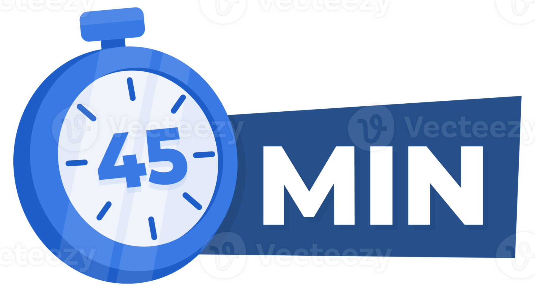 45 Minute Countdown Timer Icon Blue Stopwatch for Time Management and Productivity Concept png