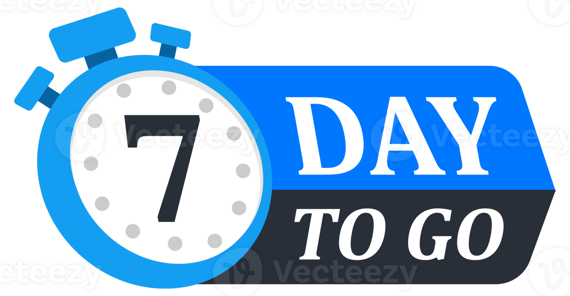 Collection of countdown badges showing numbers 1 to 10 days left, styled with stopwatch icons png