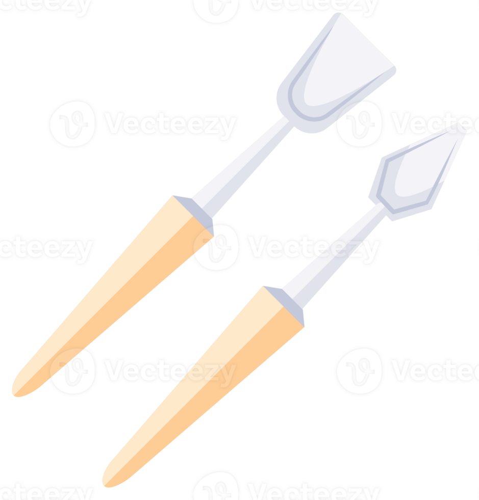 Set of tools for drawing and painting including palette, paint tubes and brushes. png