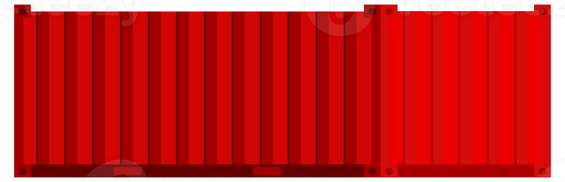 Set Red cargo containers. Freight Shipping, delivery and transportation. illustration png