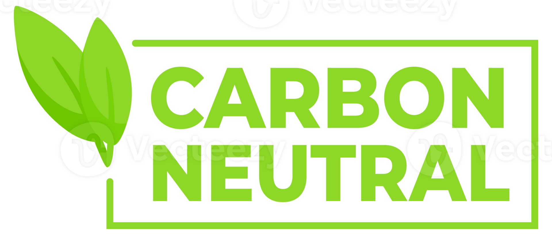 Environmentally conscious labels in green with Carbon Neutral text and a leaf symbol, for products supporting sustainable practices. png