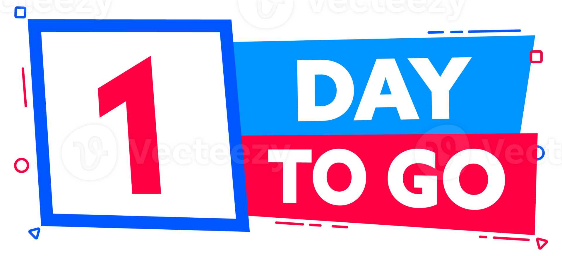 1 Day to go. Countdown timer. Countdown left days banner. Sale or promotion timer, alarm clock png