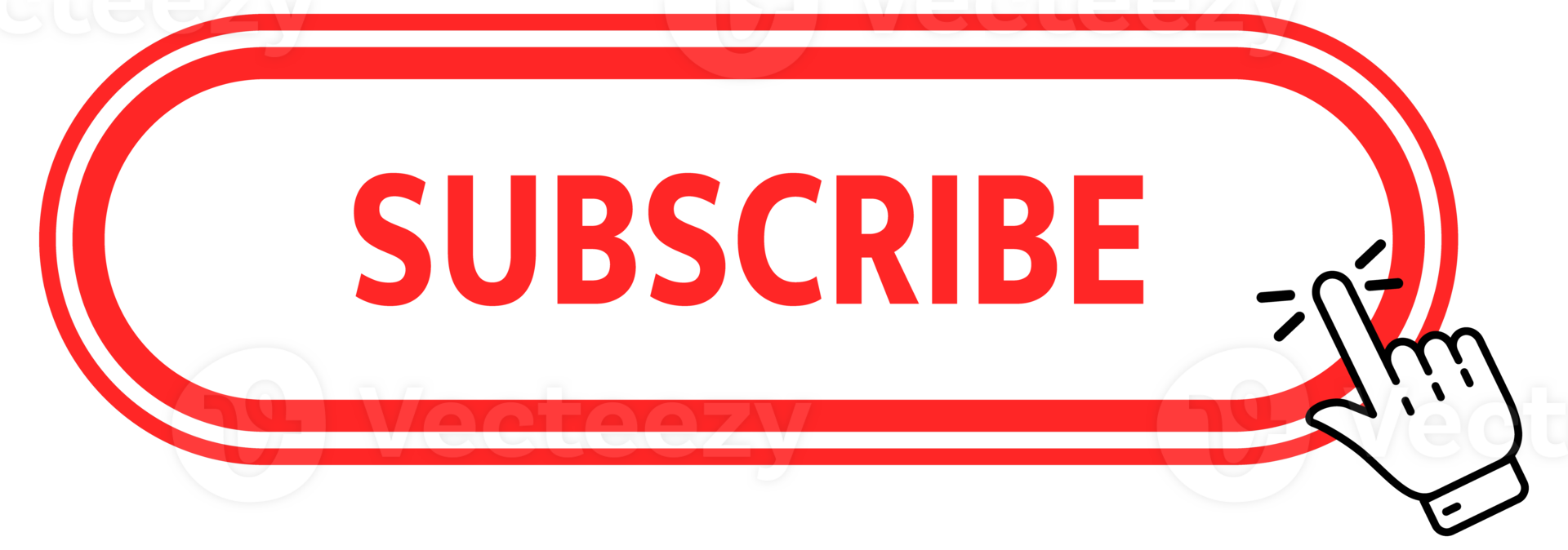 Subscribe Button with pointer clicking. Web button. Finger Pressing. Click to Subscribe Concept. illustration png