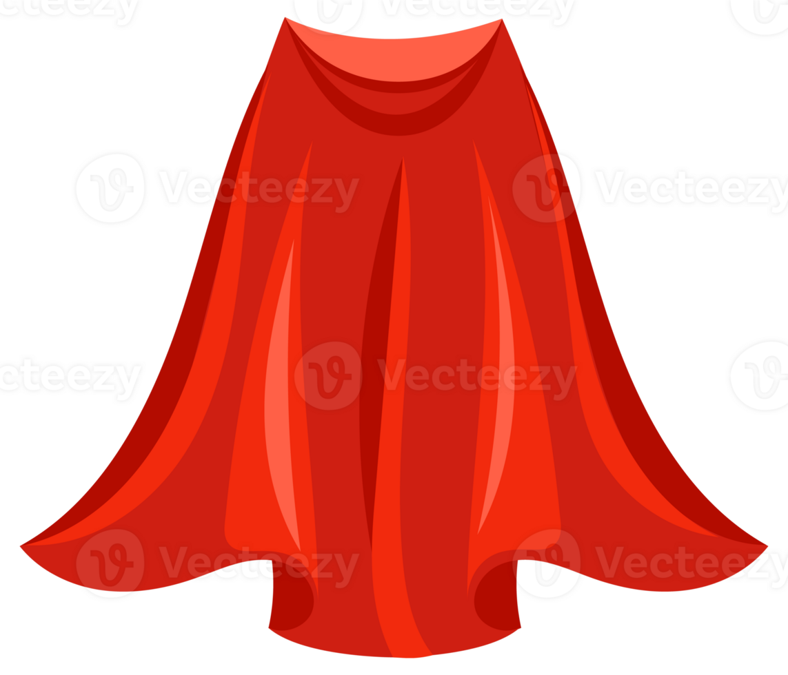 Six illustrations of a red superhero cloak, moving in the wind and suitable for comic books or fantasy png