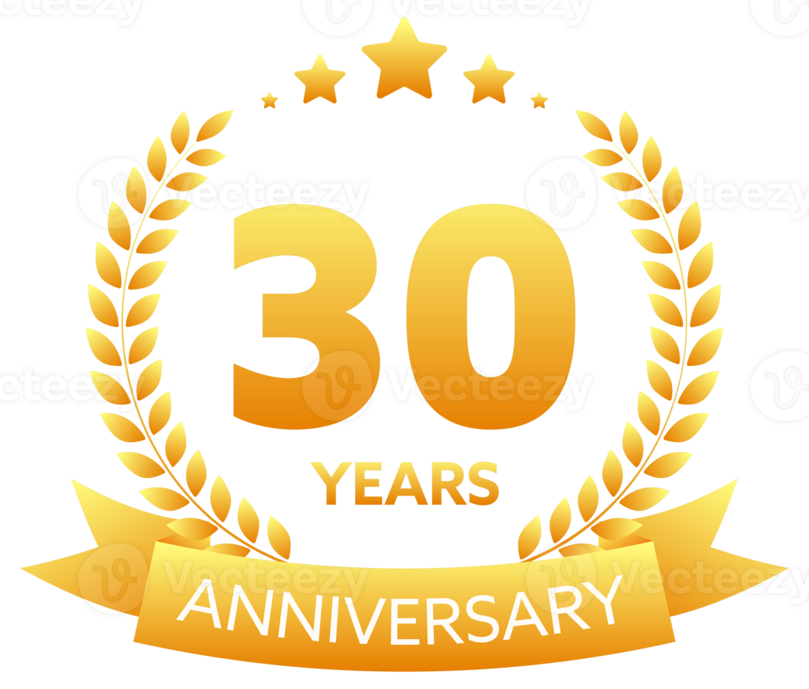 Anniversary icon set with laurel wreath. 10, 20, 30, 40 ,50, 60, 70, 80, 90, 100 years jubilee. Celebration anniversary event. stock illustration png