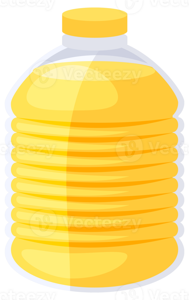Different bottles and jugs filled with cooking oil are displayed on a white background png