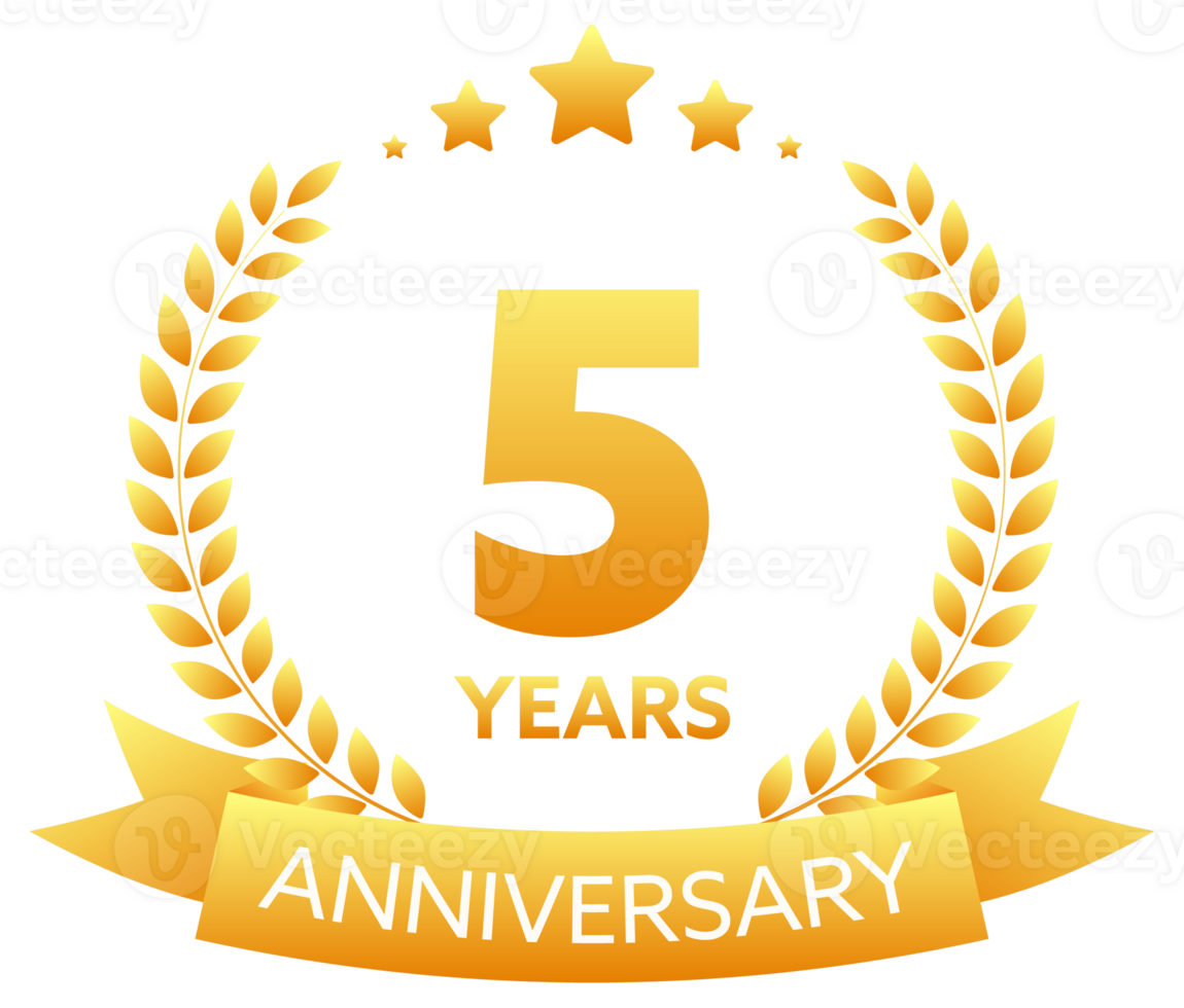 Anniversary icon set with laurel wreath. 10, 20, 30, 40 ,50, 60, 70, 80, 90, 100 years jubilee. Celebration anniversary event. stock illustration png