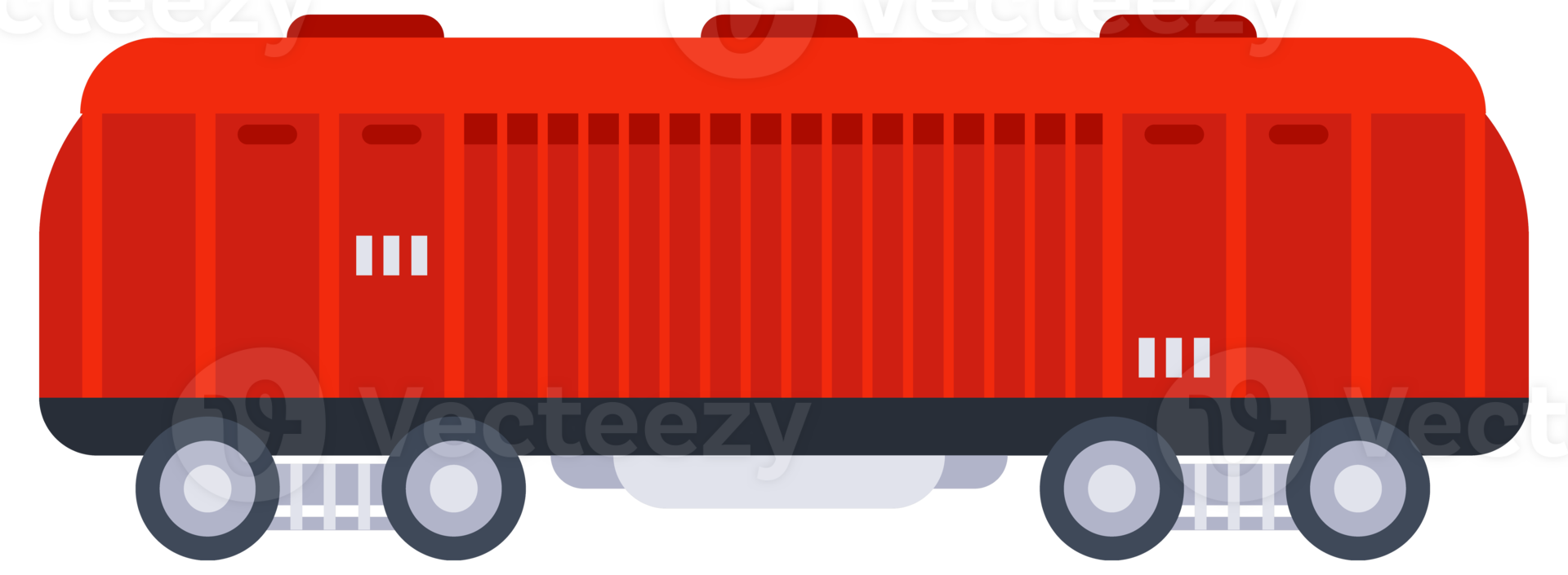 Different types of train cars, showing both front and side views, for transportation and logistics concepts png
