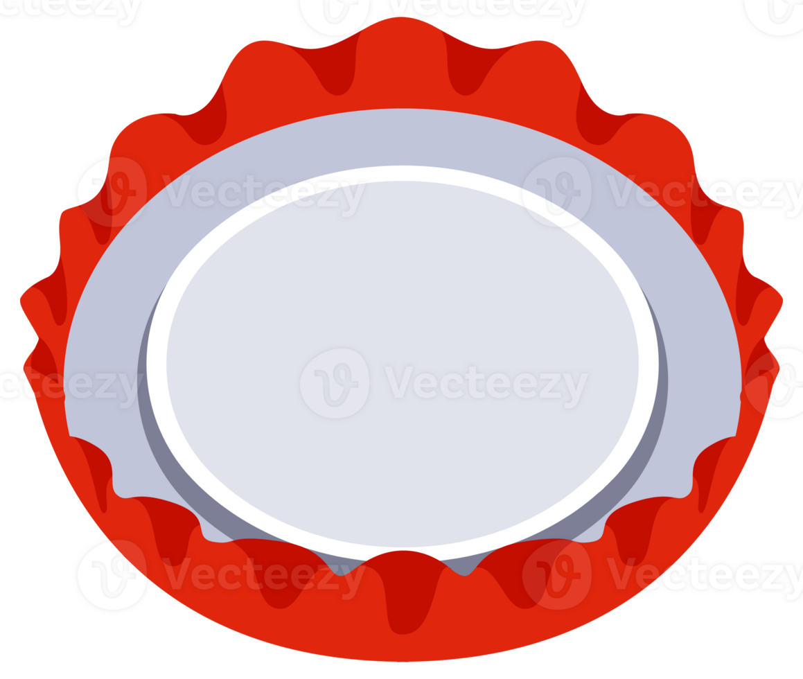 Set of red bottle caps showing different positions, opened and closed, top view and perspective png