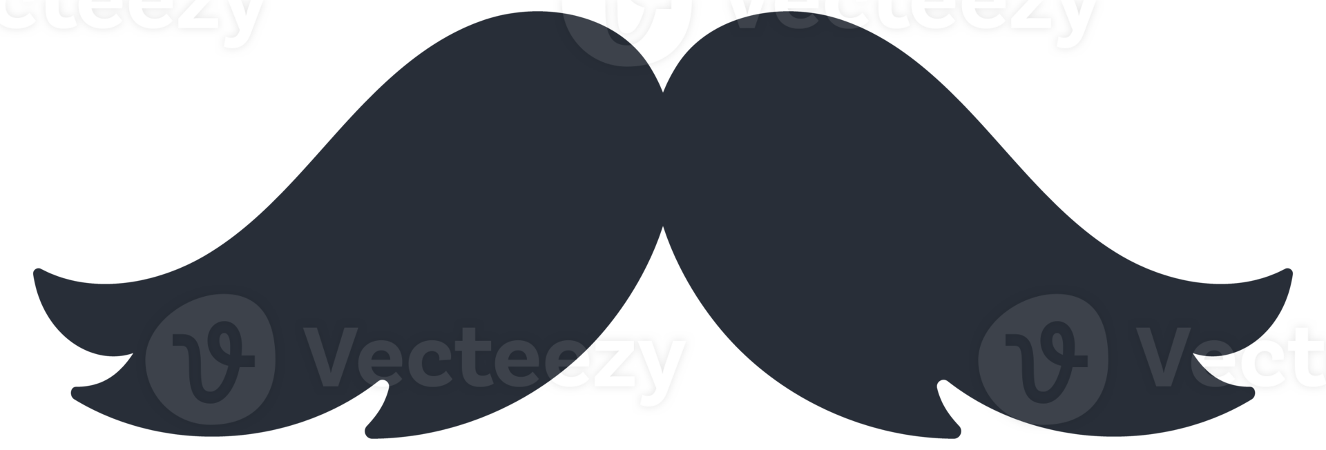 Black icon of moustache. Mustache icon set png