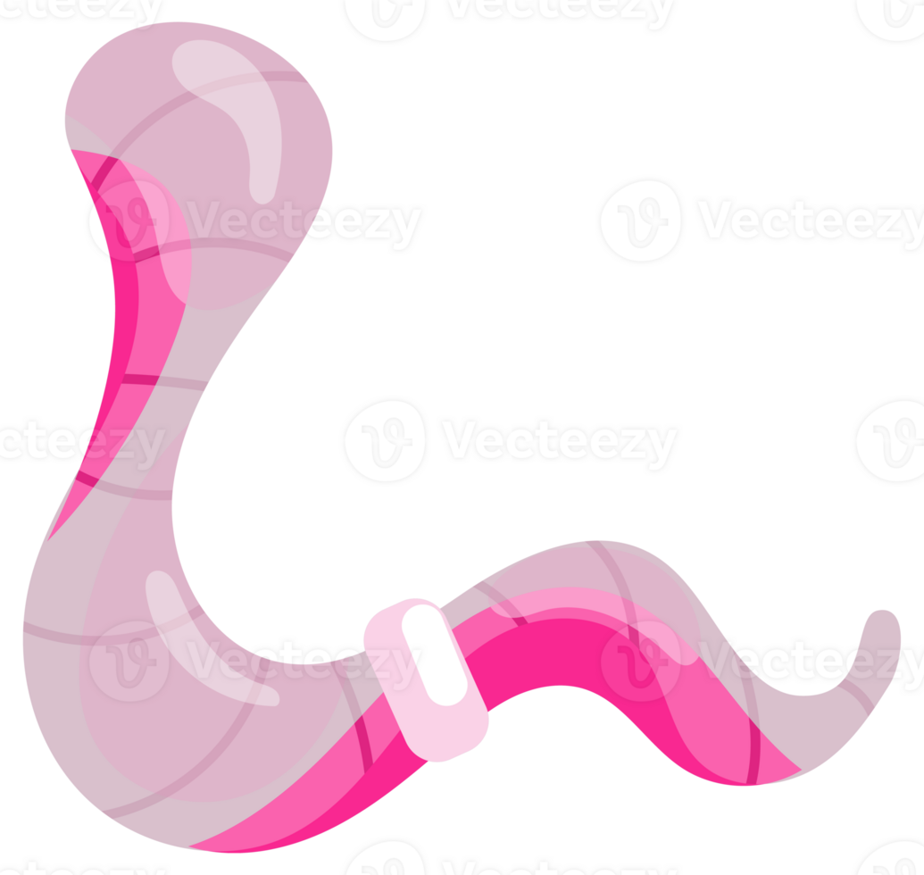 Set of pink earthworms is wriggling, each adorned with a white medical bandage png