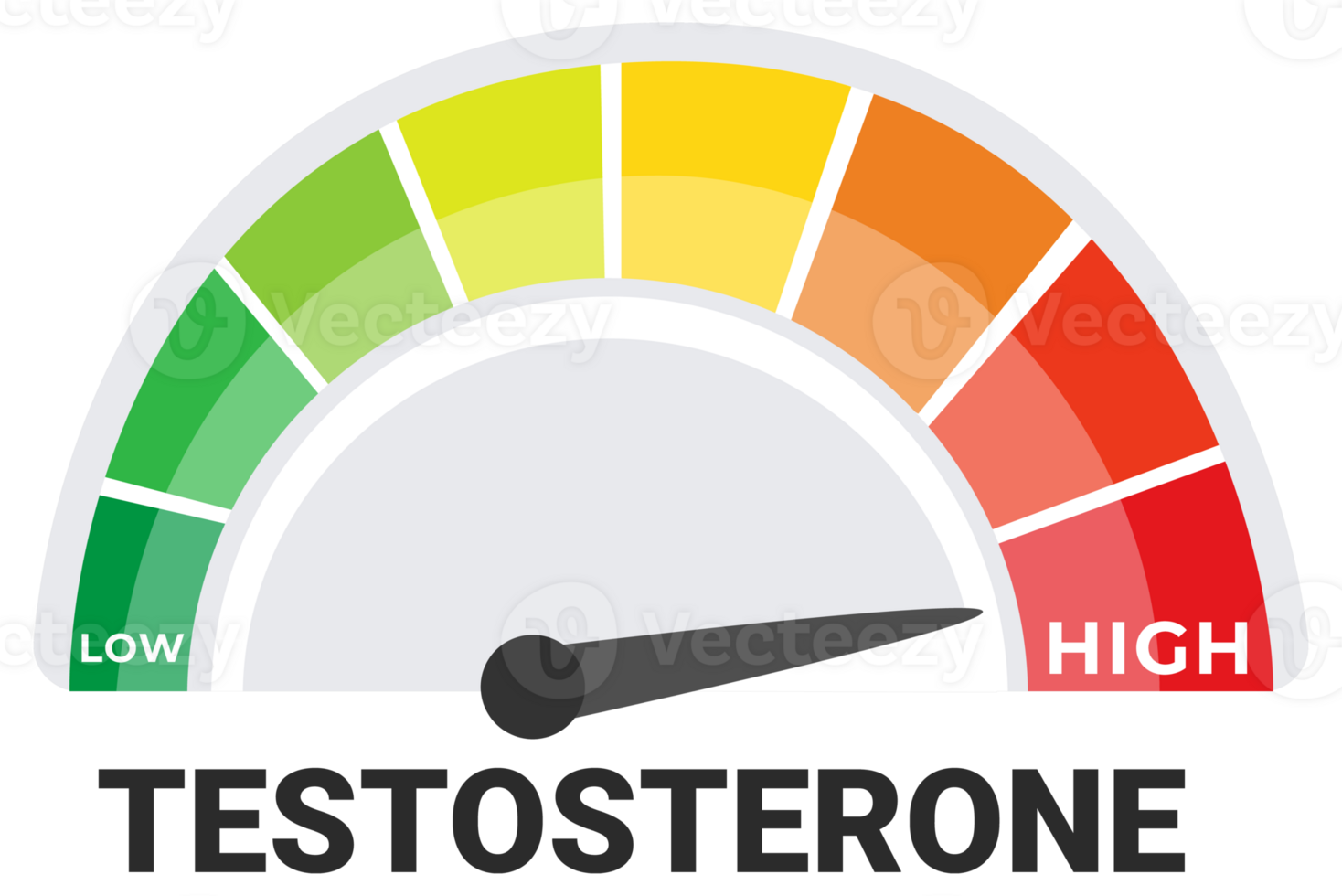 Testosterone Level Indicator Graphic with Low High Scale, Hormonal Health and Endocrinology Concept png