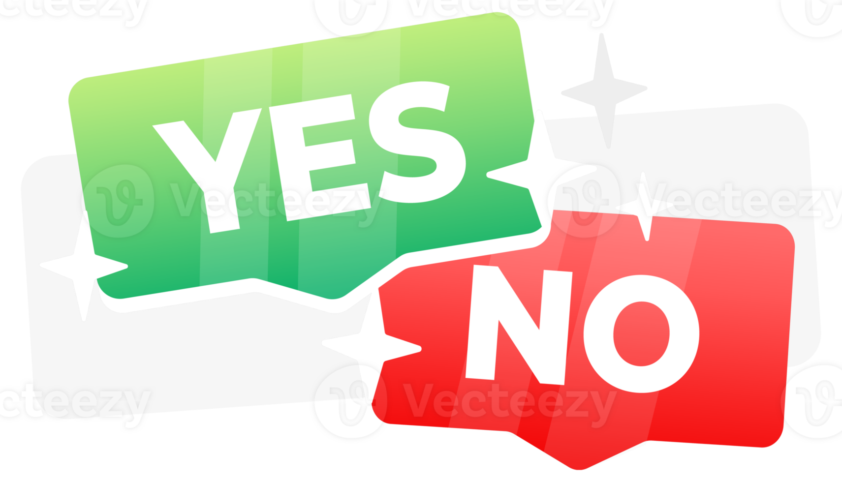 Yes no green and red label. Checklist, exam result. illustration png